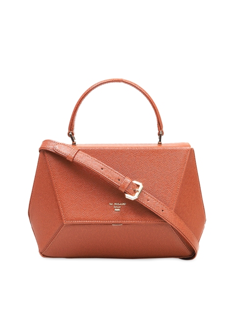 

Da Milano Brown Solid Leather Handheld Bag