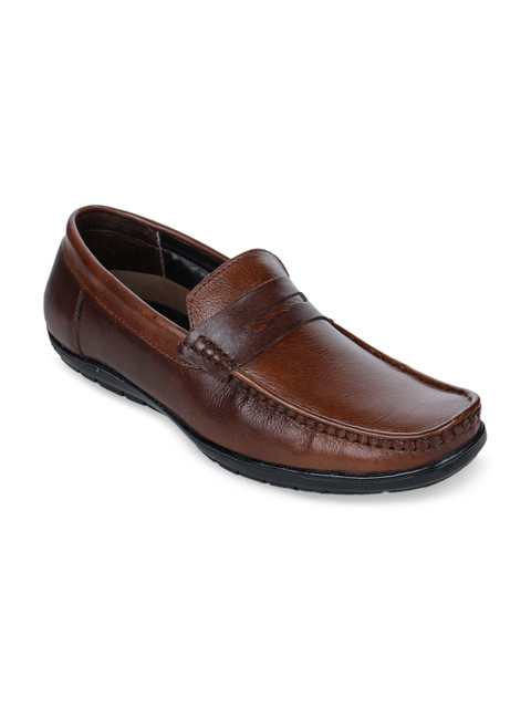 

Bruno Manetti Men Brown Leather Penny Loafers
