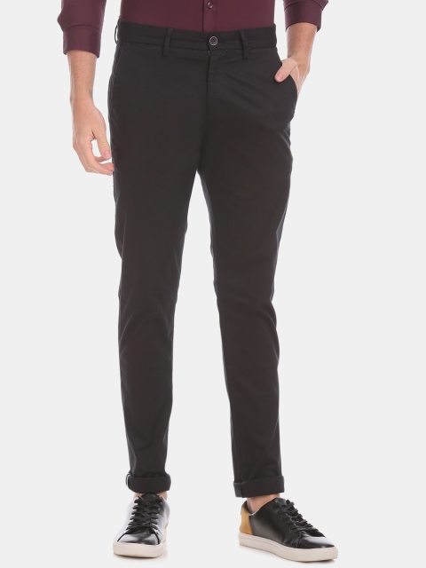 

True Blue Men Black Slim Fit Solid Chinos