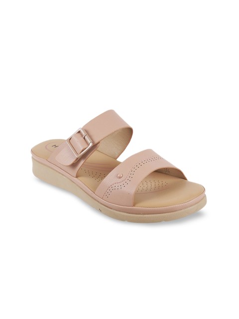 

Mochi Women Pink Solid Sandals