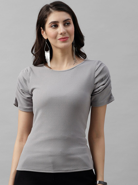 

Athena Women Grey Solid Top