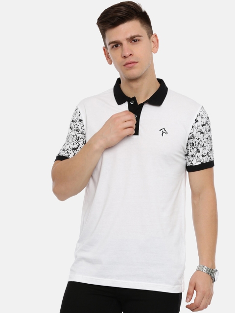 

Classic Polo Men White Solid Polo Collar T-shirt