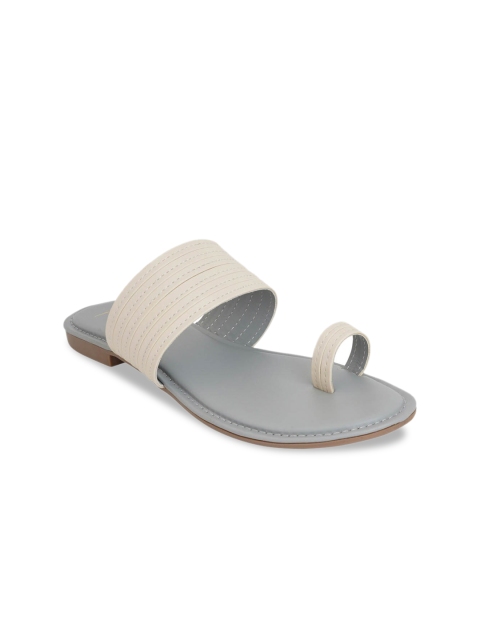 

Kielz Women Cream-Coloured Solid One Toe Flats