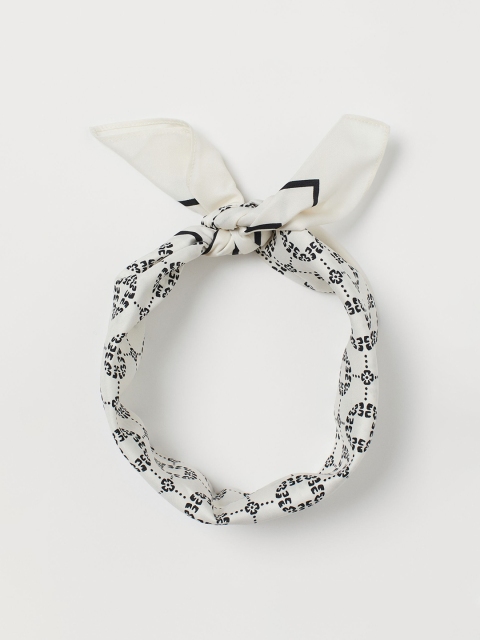 

H&M Women White Printed Scarf Cum Hairband