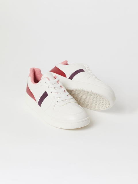 

H&M Women White & Pink Colourblocked Trainers