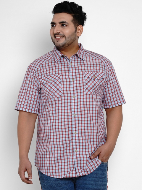 

Santonio Men Red & Blue Regular Fit Checked Casual Shirt