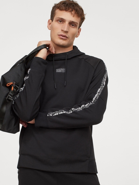 

H&M Men Black Sports Hoodie