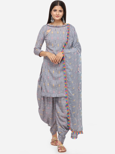 

SHAVYA Women Grey Cotton Blend Unstitched Dress Material