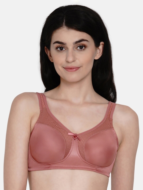 

Enamor Peach-Coloured Solid Non-Wired Non Padded Minimizer Bra F036, Pink