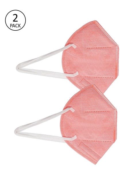 

Priyaasi Unisex 2 Pcs Pink Solid 5-Ply Reusable Cloth Masks