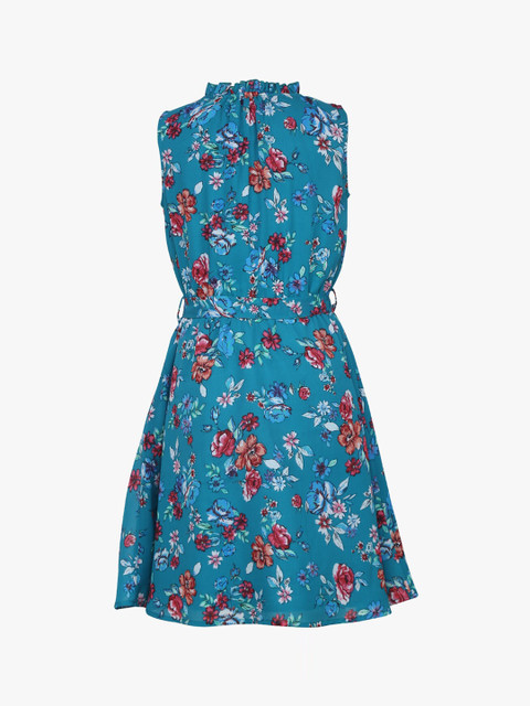 

Tiddlywings Girls Blue & Red Printed Fit and Flare Dress