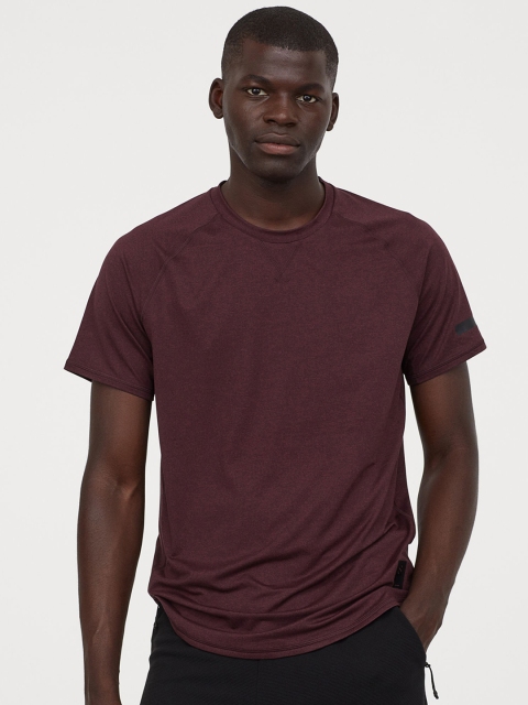 H&M Men Maroon Solid Sports Top Loose Fit