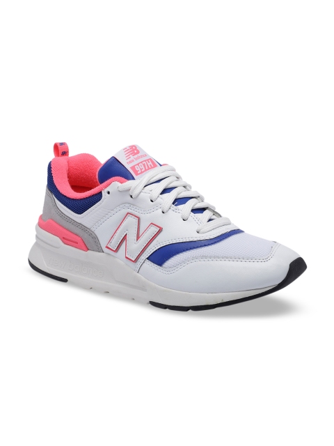 

New Balance Women White & Blue Sneakers