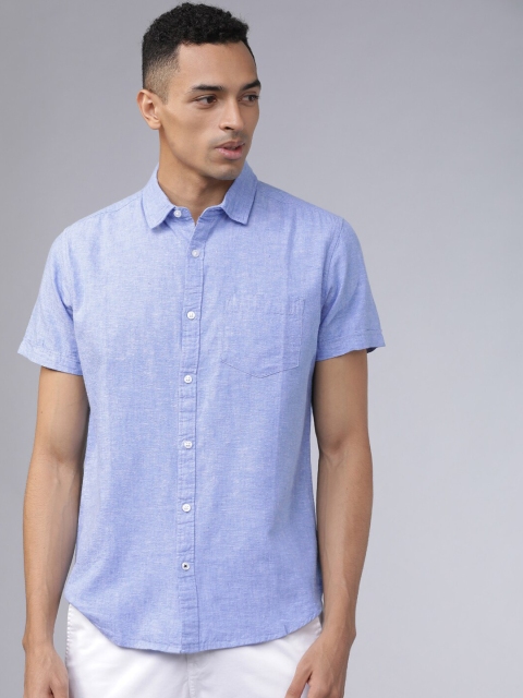 

HIGHLANDER Men Blue Slim Fit Solid Casual Shirt