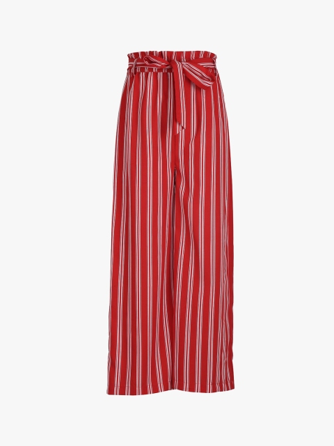 

Tiddlywings Girls Red & White Loose Fit Striped Parallel Trousers