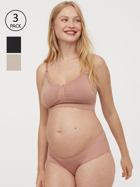 

H&M MAMA 3-pack hipster briefs, Beige