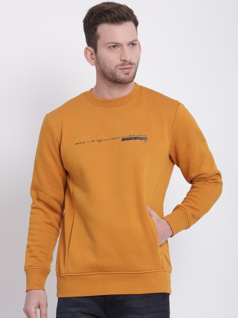 

t-base Men Mustard Solid Sweatshirt