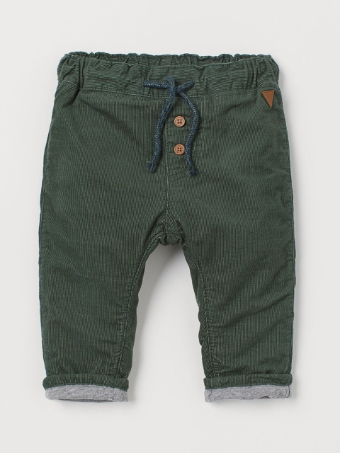 

H&M Boys Green Fully Lined Corduroy Trousers