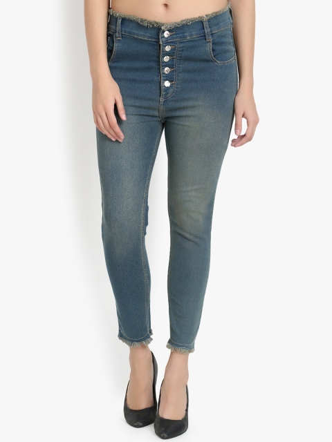 

Perfect Outlet Women Blue Skinny Fit High-Rise Low Distress Jeans