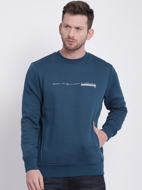

t-base Men Blue Solid Sweatshirt