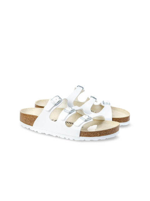 

Birkenstock Women White Solid Florida Narrow Width Flats