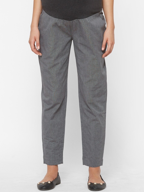 

Mystere Paris Women Black & Grey Colourblocked Maternity Lounge Pants