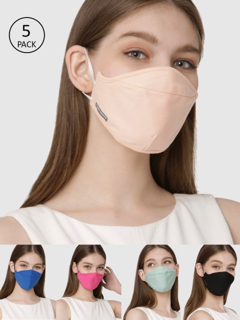 

Vero Moda Women 5 Pcs 3-Ply Anti-Bacterial Reusable Outdoor Masks, Black