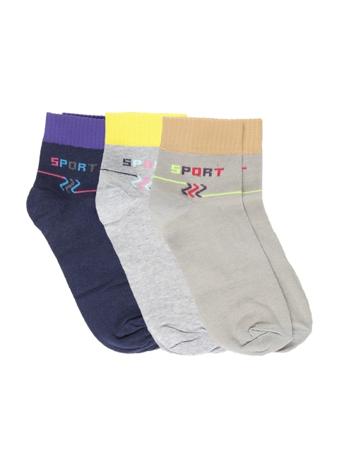 Dollar Men Pack of 3 Assorted Ankle-Length Socks