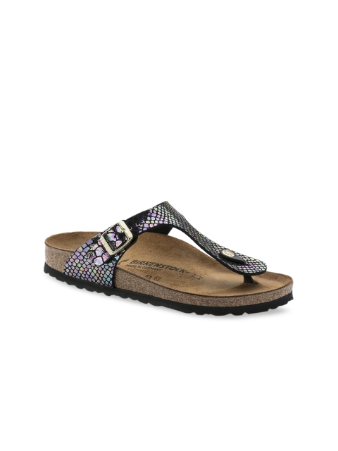 

Birkenstock Women Multicoloured Snake-Skin Printed Gizeh Narrow Width Flats, Multi