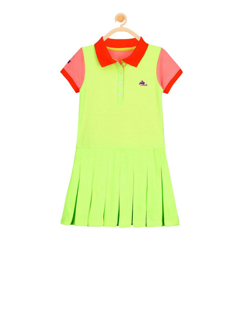 

Cherry Crumble Girls Green Solid T-shirt Dress