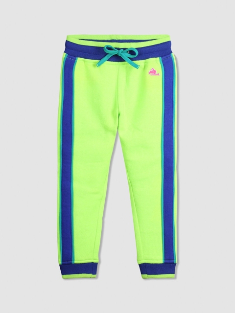 

Cherry Crumble Kids Fluorescent Green & Blue Colourblocked Regular Fit Joggers