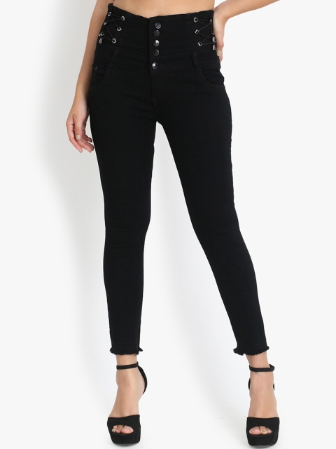 Perfect Outlet Women Black Skinny Fit High-Rise Clean Look Jeans