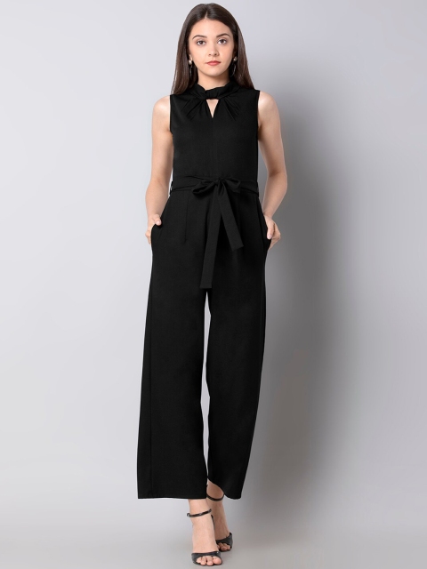 

FabAlley Women Black Solid Basic Jumpsuit