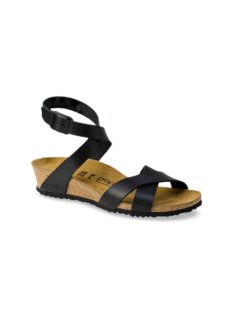 

Birkenstock Women Black Solid Narrow Width Lola Wedges