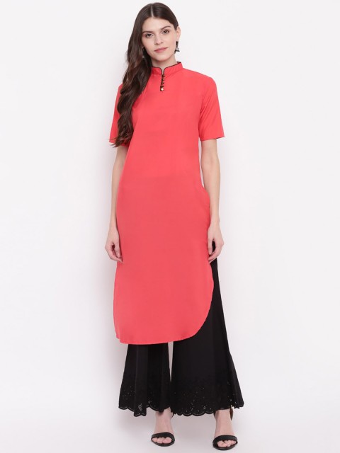 

Napra Women Pink Solid Straight Kurta