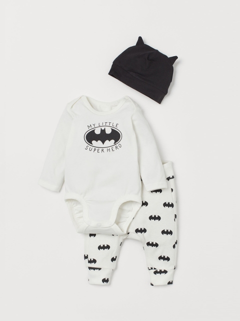 

H&M Girls Cream 3 Piece Jersey Set, White