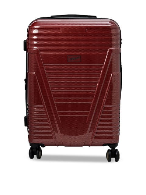 

F Gear Unisex Maroon Solid Valkyrie Hard-Sided 360 Degree Rotation Medium Trolley Suitcase