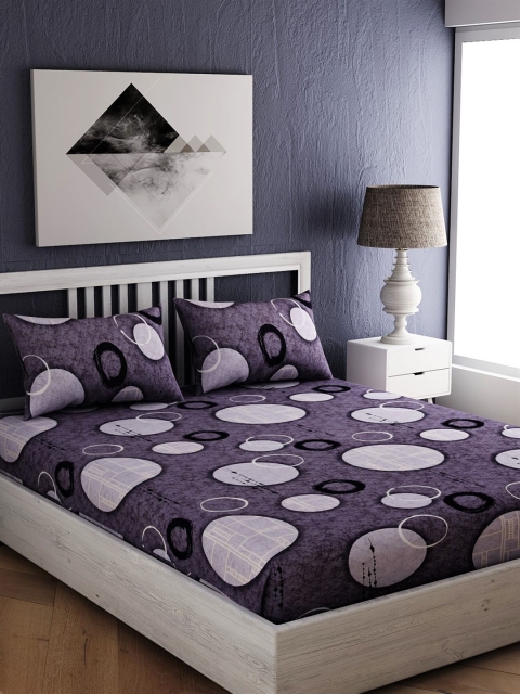 

EverHOME Multicoloured Geometric 250 TC Cotton 1 King Bedsheet with 2 Pillow Covers, Multi