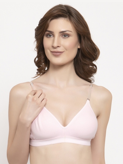 

Quttos Pastel Pink Solid Non-Wired Non Padded Everyday Bra QT-BR-4016-PNK