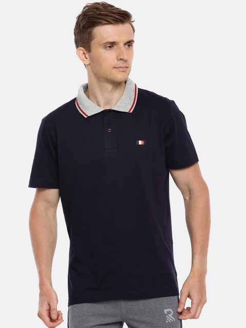 

ACTIMAXX Men Navy Blue Solid Polo Collar T-shirt