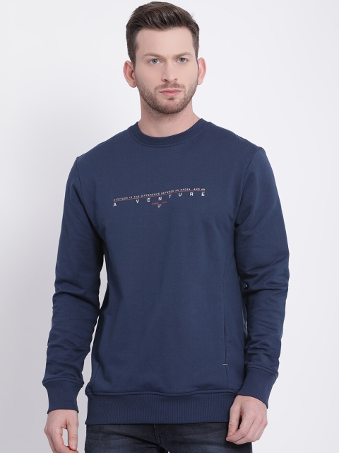 

t-base Men Blue Printed Sweatshirt