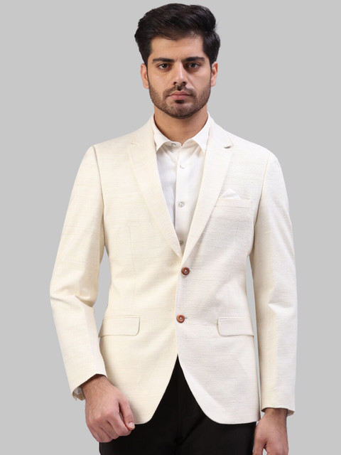

Raymond Men White Self-Design Regular Fit Single-Breasted Blazer, Off white