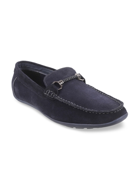 

WALKWAY Men Blue Solid Horsebit Loafers