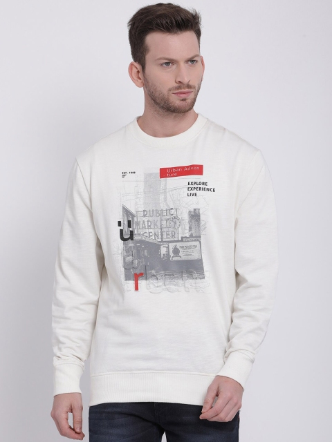 

t-base Men Off-White Printed Sweatshirt