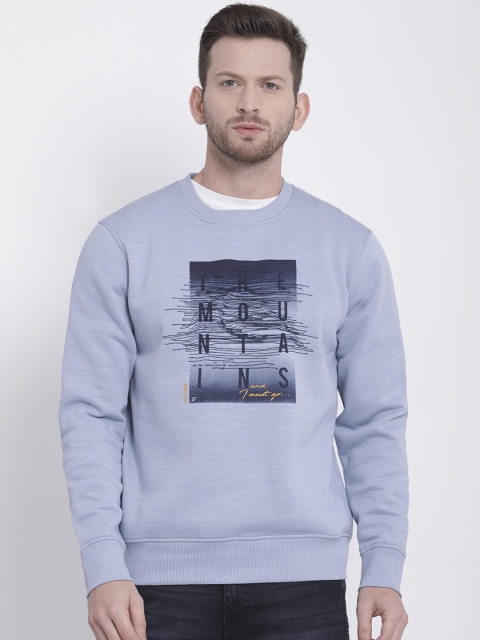 

t-base Men Blue Printed Sweatshirt