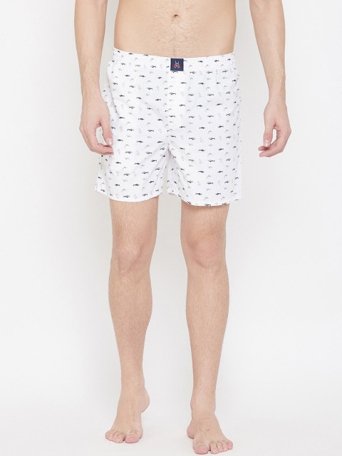 

Crimsoune Club Men White & Grey Printed Pure Cotton Boxers