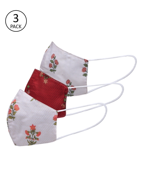 

Be Indi Unisex 3 Pcs 3 Ply Anti-Microbial Reusable Cloth Masks, Multi