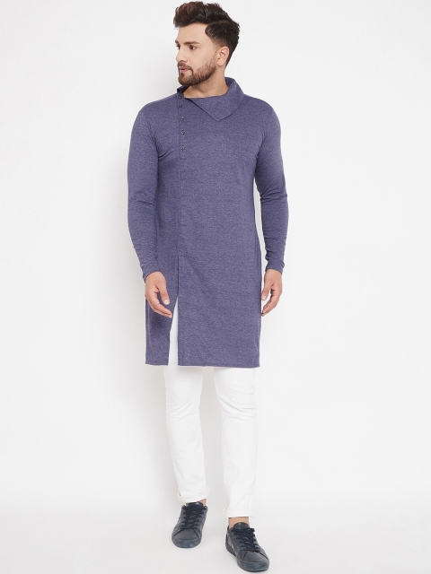 

CHILL WINSTON Men Purple Solid Straight Kurta