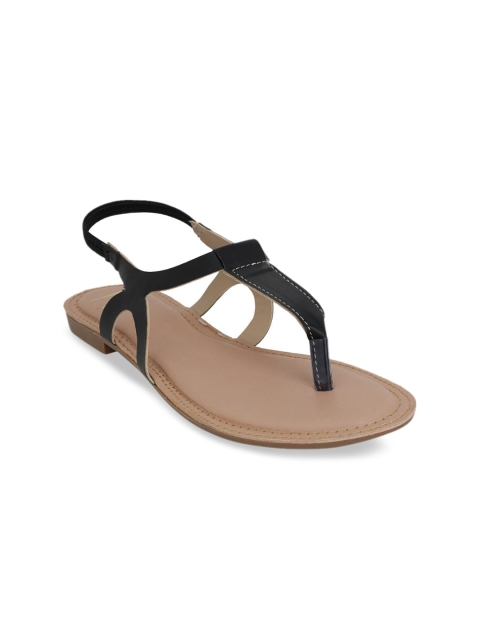 

Kielz Women Black Solid T-Strap Flats