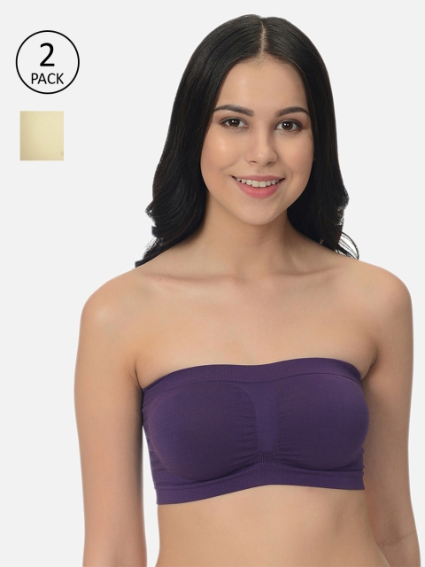 

mod & shy Purple & Yellow Pack of 2 Solid Bandeau & T-shirt Bra MS15946